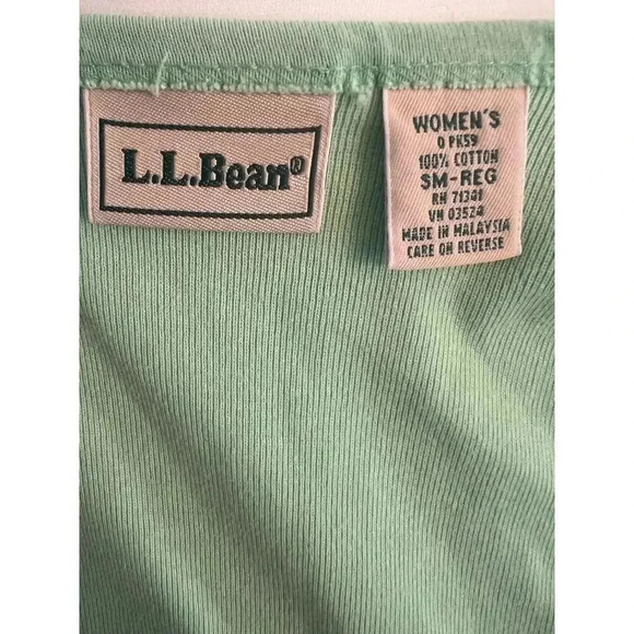 L.L.BEAN womens cardigan button up green 100% cotton size small - Picture 7 of 7